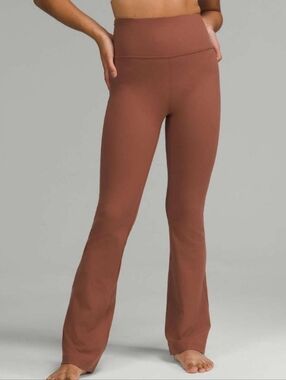 Lululemon Roasted Brown Groove Super High Rise Flared Pant Nulu Flare Leg Size 8